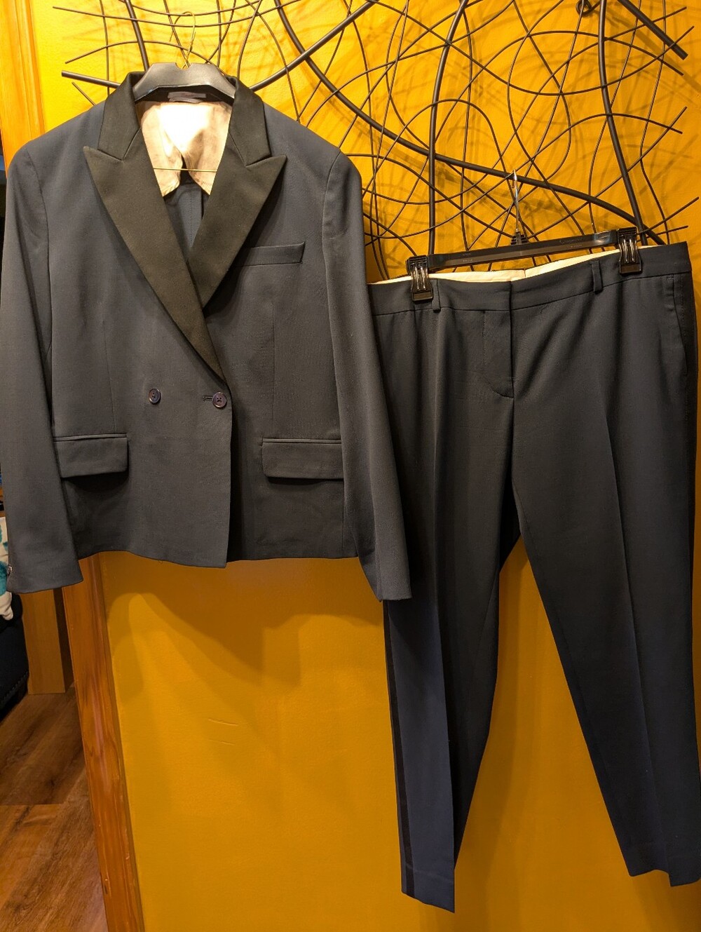 GANT Rugger Navy Blue Wool Tailored Tuxedo Suit Set Women's Size EU 42 / US 12